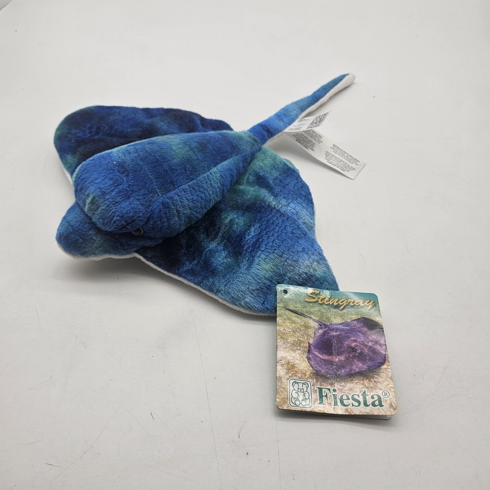 Fiesta Stingray Plush Stuffed Animal Toy Small 14" Blue Soft Washable Cute